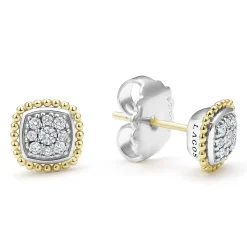 Diamonds<LAGOS Two-Tone Caviar Diamond Stud Earrings