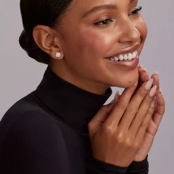 Stud Earrings<LAGOS Two-Tone Caviar Diamond Stud Earrings