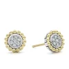 Two-Tone<LAGOS Two-Tone Caviar Diamond Stud Earrings