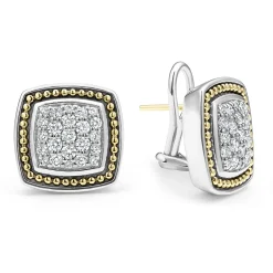 Two-Tone<LAGOS Two-Tone Caviar Diamond Stud Earrings