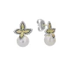 Drop Earrings<LAGOS Two-Tone Caviar Floral Pearl Earrings