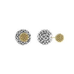 Caviar Earrings<LAGOS Two-Tone Caviar Front-Back Earrings