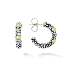 Two-Tone<LAGOS Two-Tone Caviar Huggie Earrings