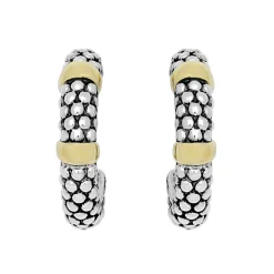 Two-Tone<LAGOS Two-Tone Caviar Huggie Earrings
