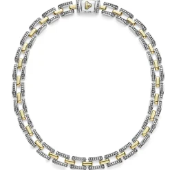 Two-Tone<LAGOS Two-Tone Caviar Link Necklace