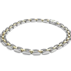 Two-Tone<LAGOS Two-Tone Caviar Link Necklace