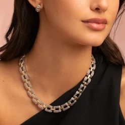 Two-Tone<LAGOS Two-Tone Caviar Link Necklace