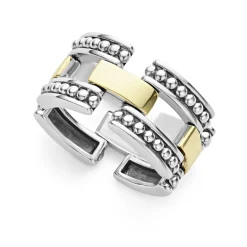 Two-Tone<LAGOS Two-Tone Caviar Link Ring