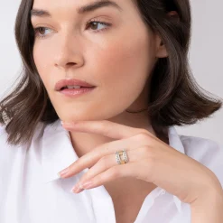 Two-Tone<LAGOS Two-Tone Caviar Link Ring