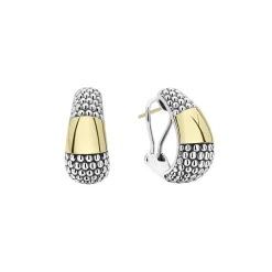 Two-Tone<LAGOS Two-Tone Caviar Omega Clip Earrings