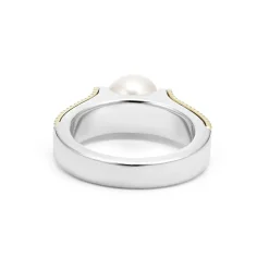 Two-Tone<LAGOS Two-Tone Caviar Pearl Ring
