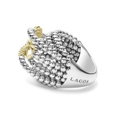 Statement Rings<LAGOS Two-Tone Caviar Statement Ring