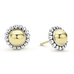 Two-Tone<LAGOS Two-Tone Caviar Stud Earrings
