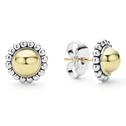Two-Tone<LAGOS Two-Tone Caviar Stud Earrings