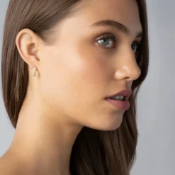 Huggie Earrings<LAGOS Two-Tone Caviar X Diamond Huggie Earrings