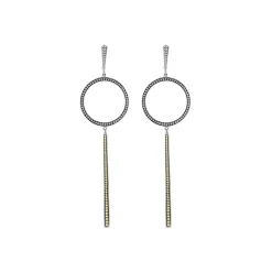 Two-Tone<LAGOS Two-Tone Circle Linear Drop Earrings