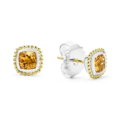 Two-Tone<LAGOS Two-Tone Citrine Stud Earrings