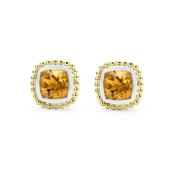 Two-Tone<LAGOS Two-Tone Citrine Stud Earrings