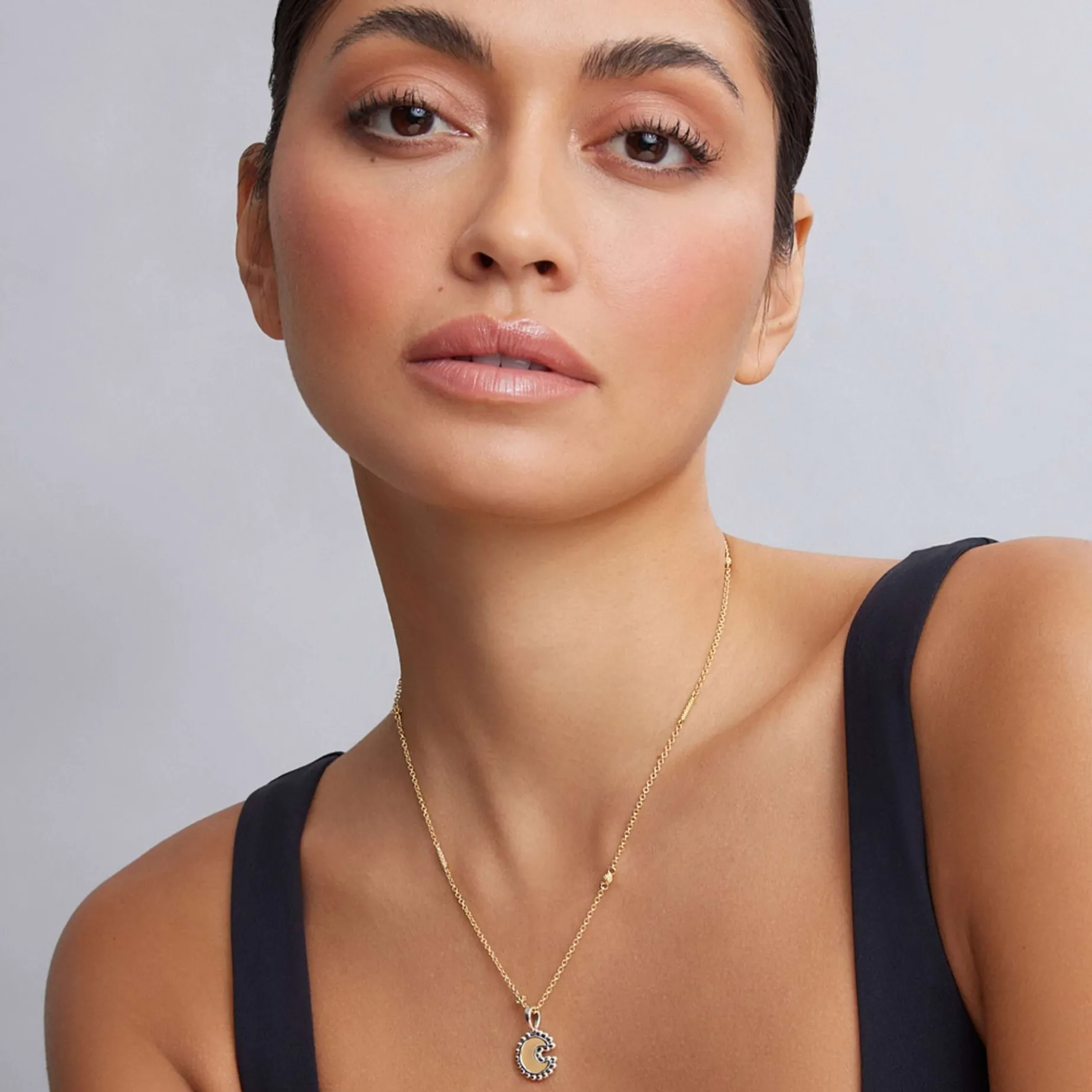 Two-Tone<LAGOS Two-Tone Crescent Charm