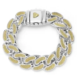 Bracelets<LAGOS Two-Tone Curb Link Bracelet | 19Mm