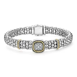 Two-Tone<LAGOS Two-Tone Diamond Caviar Bracelet | 9Mm