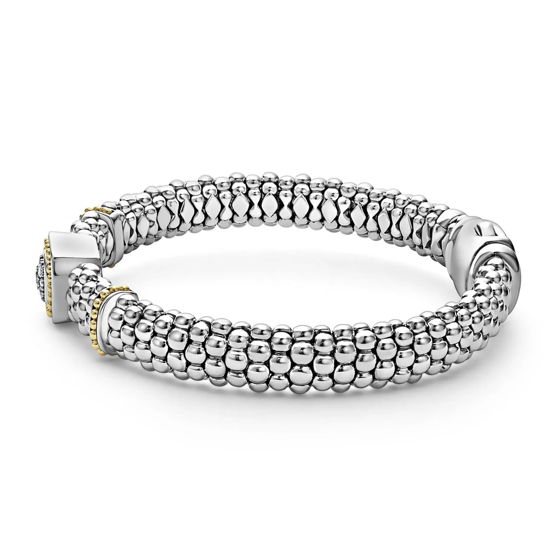 Two-Tone<LAGOS Two-Tone Diamond Caviar Bracelet | 9Mm