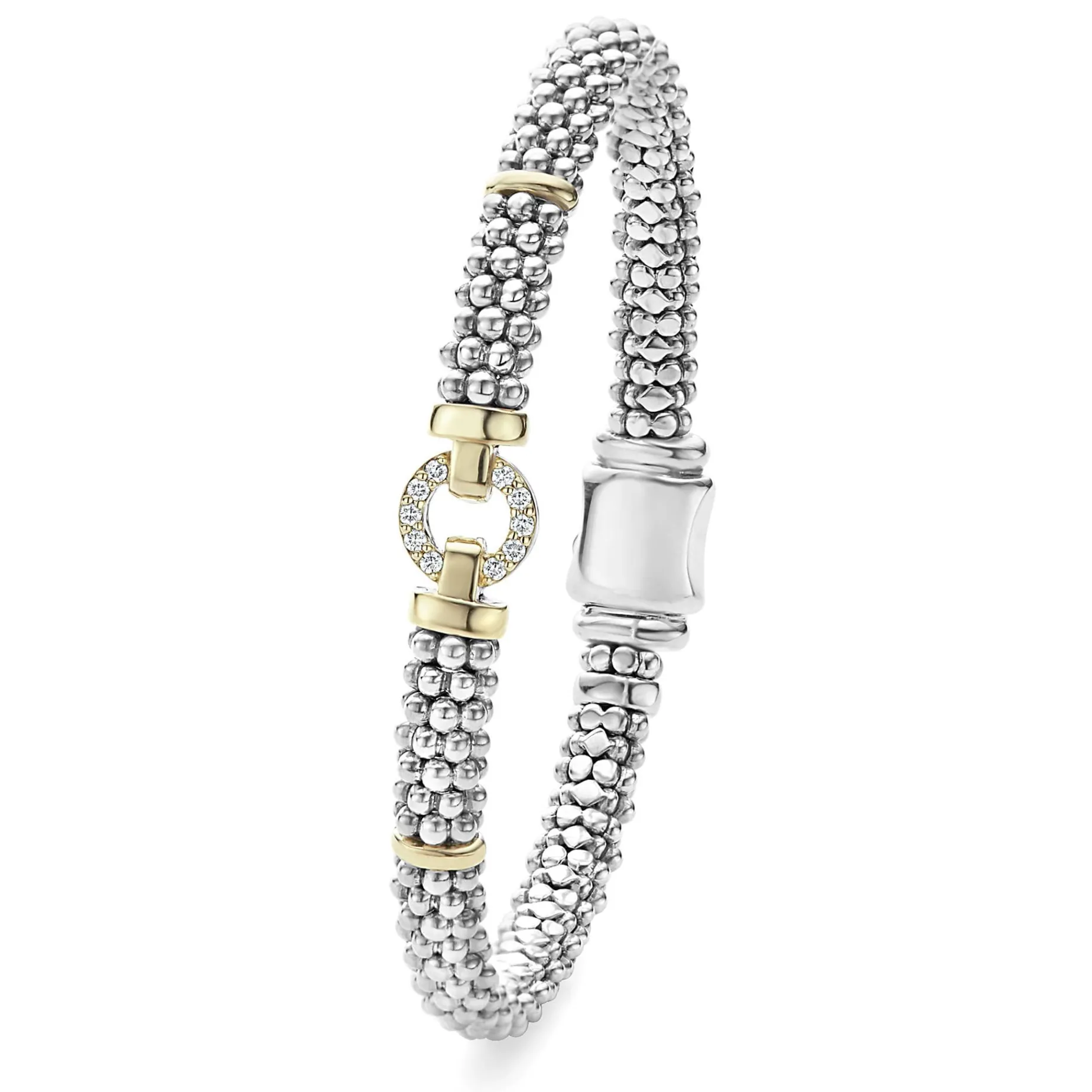 Two-Tone<LAGOS Two-Tone Diamond Circle Caviar Bracelet | 6Mm