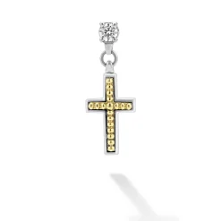 Earrings<LAGOS Two-Tone Diamond Cross Earring