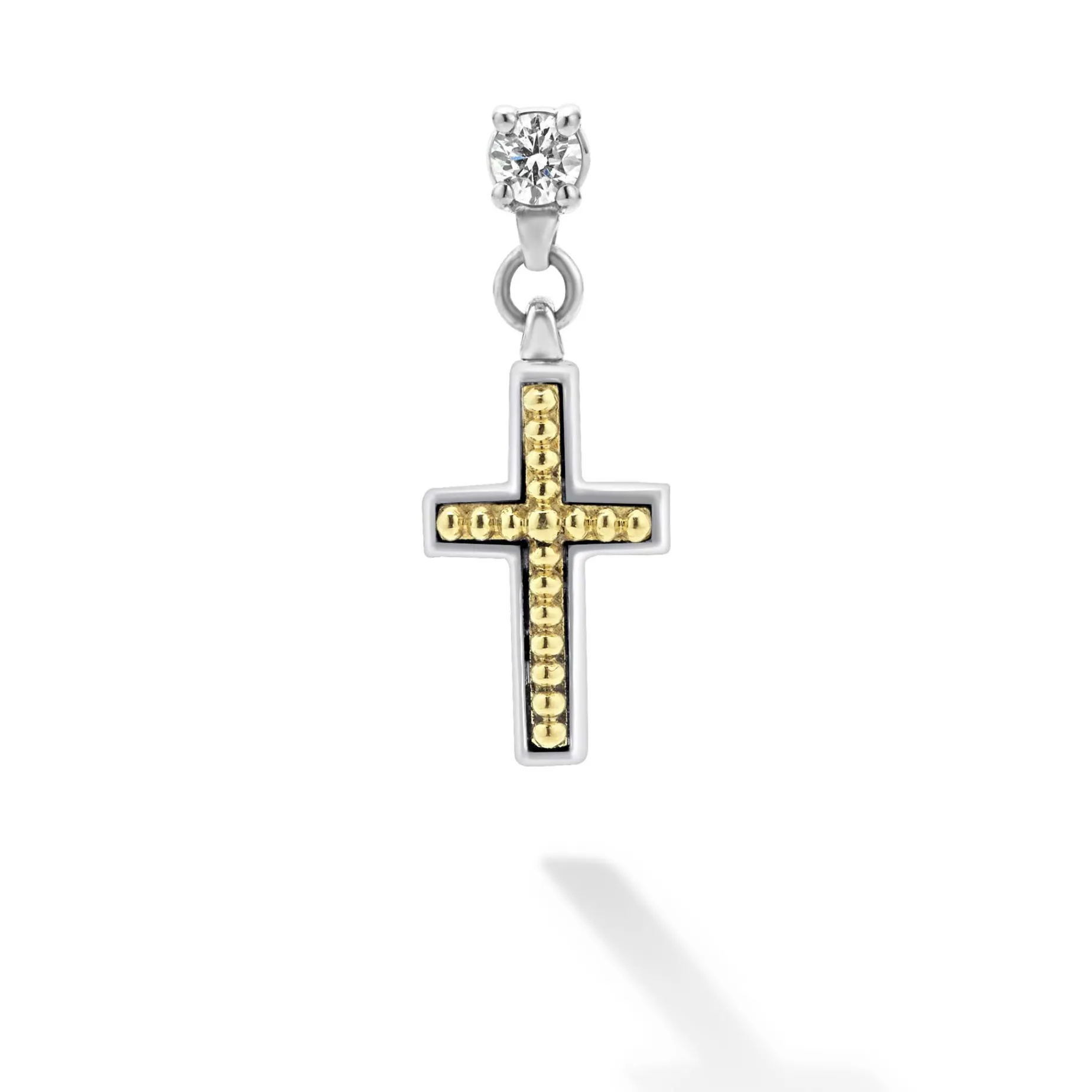 Earrings<LAGOS Two-Tone Diamond Cross Earring