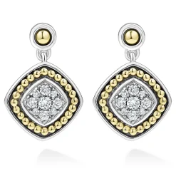 Diamonds<LAGOS Two-Tone Diamond Drop Earrings