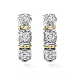 Two-Tone<LAGOS Two-Tone Diamond Hoop Earrings