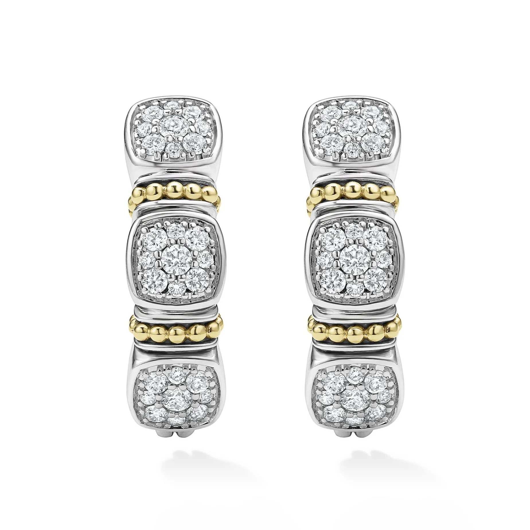 Two-Tone<LAGOS Two-Tone Diamond Hoop Earrings