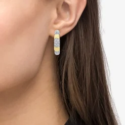 Hoop Earrings<LAGOS Two-Tone Diamond Hoop Earrings