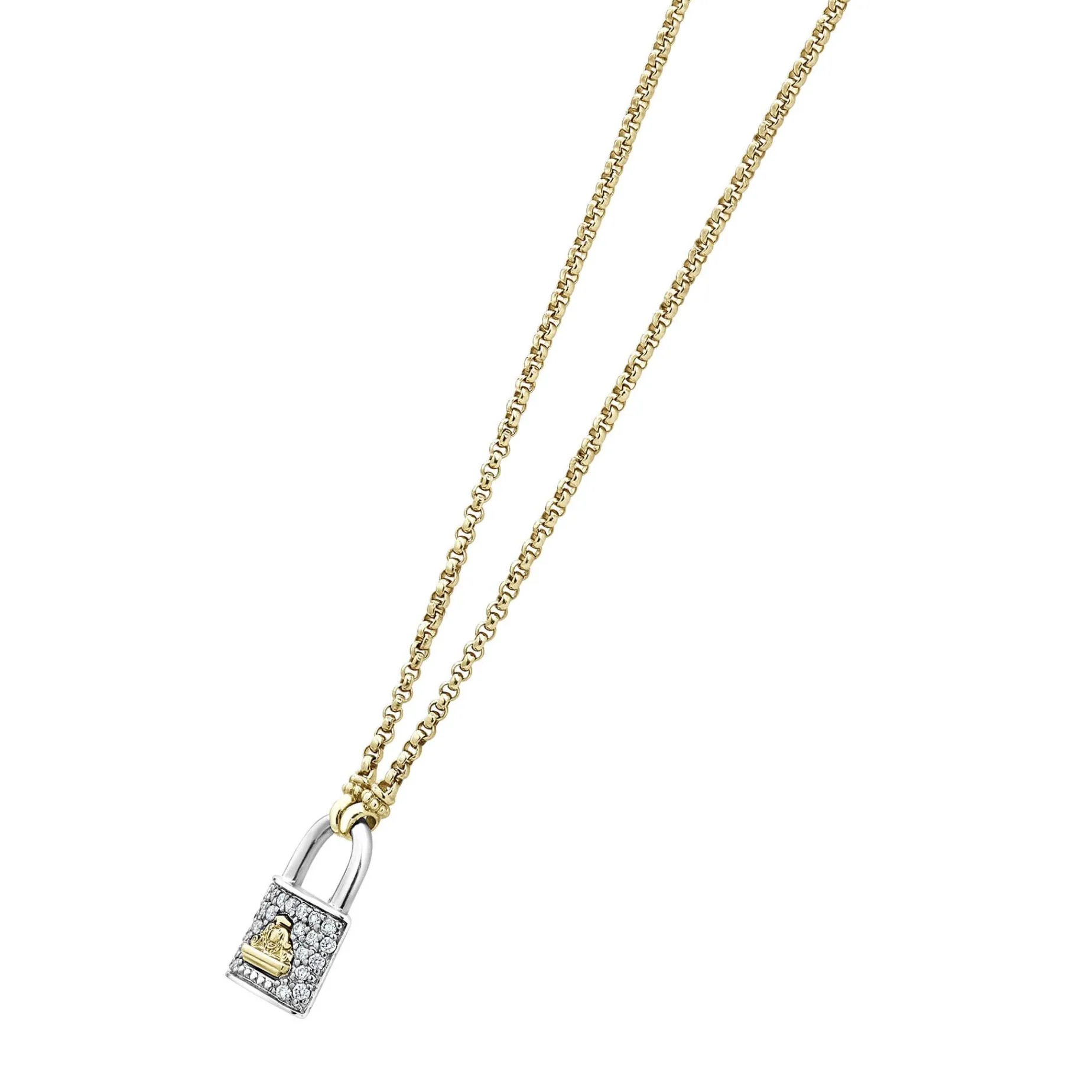 Diamonds<LAGOS Two-Tone Diamond Lock Necklace
