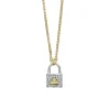 Two-Tone<LAGOS Two-Tone Diamond Lock Necklace