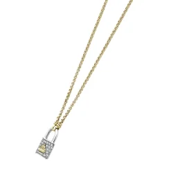 Two-Tone<LAGOS Two-Tone Diamond Lock Necklace