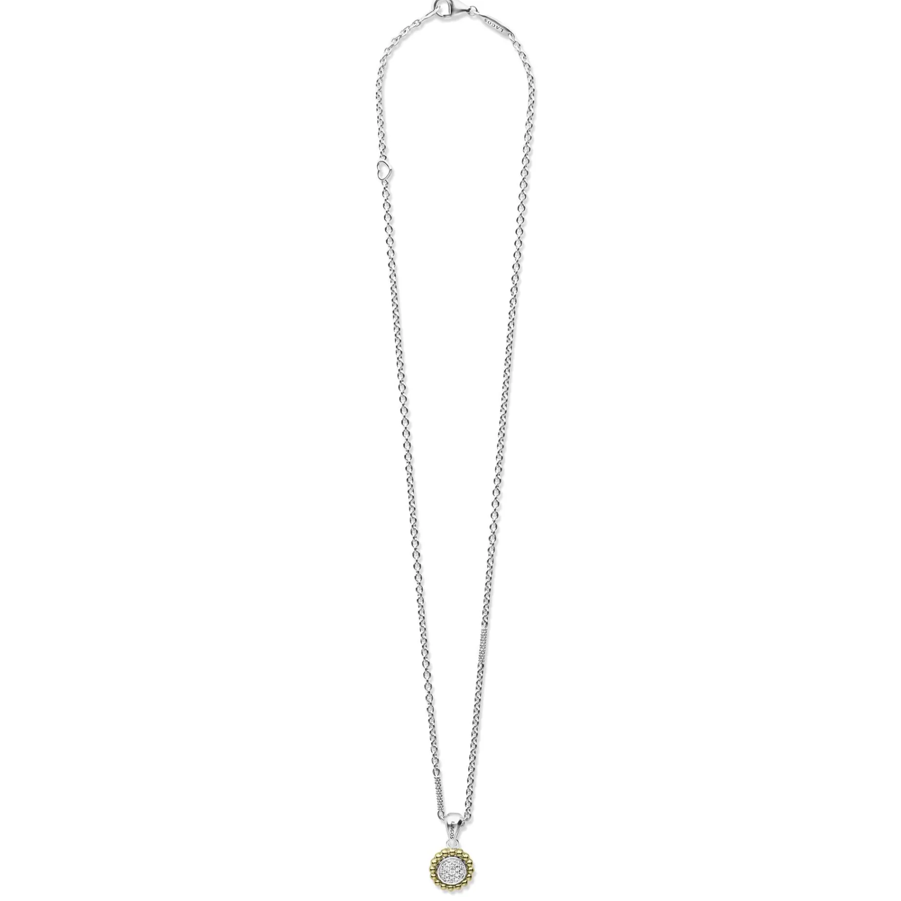 Caviar Necklaces<LAGOS Two-Tone Diamond Pendant Necklace