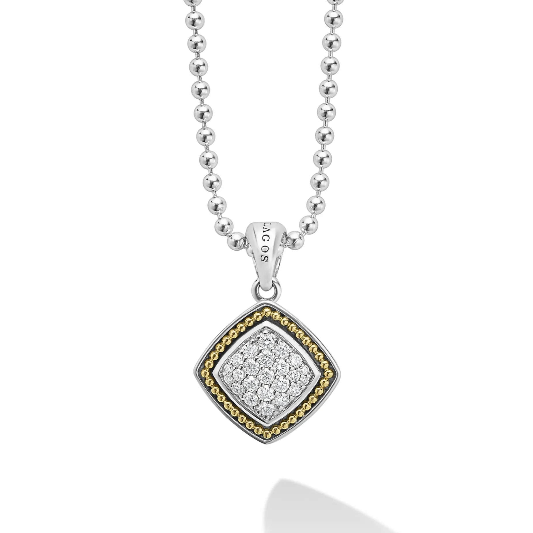 Two-Tone<LAGOS Two-Tone Diamond Pendant Necklace