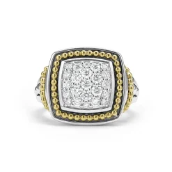 Diamonds<LAGOS Two-Tone Diamond Square Ring