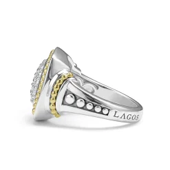 Two-Tone<LAGOS Two-Tone Diamond Square Ring