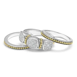Diamonds<LAGOS Two-Tone Diamond Stacking Rings