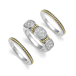 Two-Tone<LAGOS Two-Tone Diamond Stacking Rings