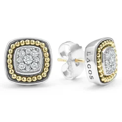 Two-Tone<LAGOS Two-Tone Diamond Stud Earrings