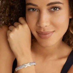 Two-Tone<LAGOS Two-Tone Diamond X Caviar Bracelet | 9Mm