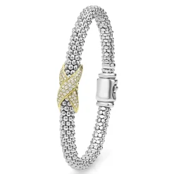 Diamonds<LAGOS Two-Tone Diamond X Caviar Bracelet | 6Mm