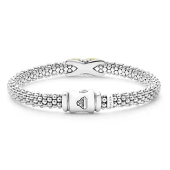 Diamonds<LAGOS Two-Tone Diamond X Caviar Bracelet | 6Mm