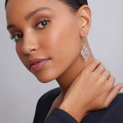 Silver<LAGOS Two-Tone Drop Earrings