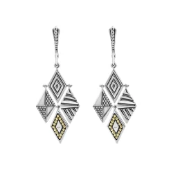 Silver<LAGOS Two-Tone Drop Earrings