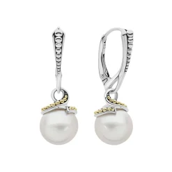 Pearl<LAGOS Two-Tone Drop Pearl Earrings