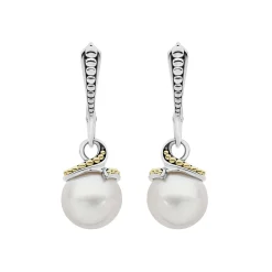 Pearl<LAGOS Two-Tone Drop Pearl Earrings